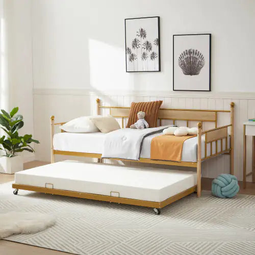 Sofa Bed With Metal Frame With Rollers